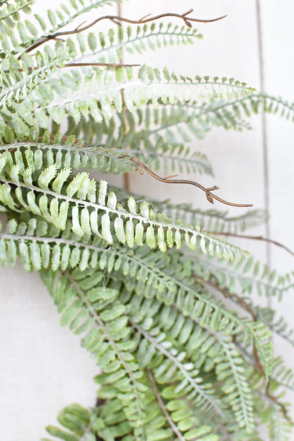 24" Faux Forest Fern Wreath