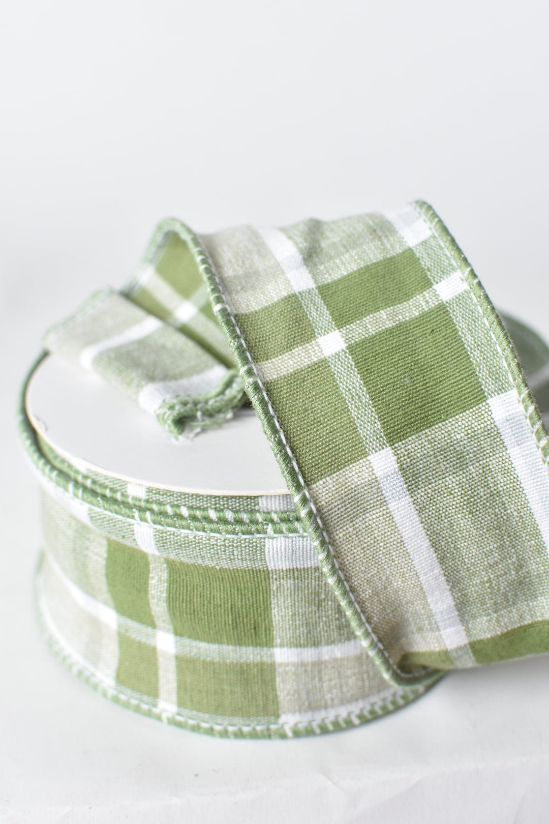 2.5"X10yd Green Plaid Wired Ribbon