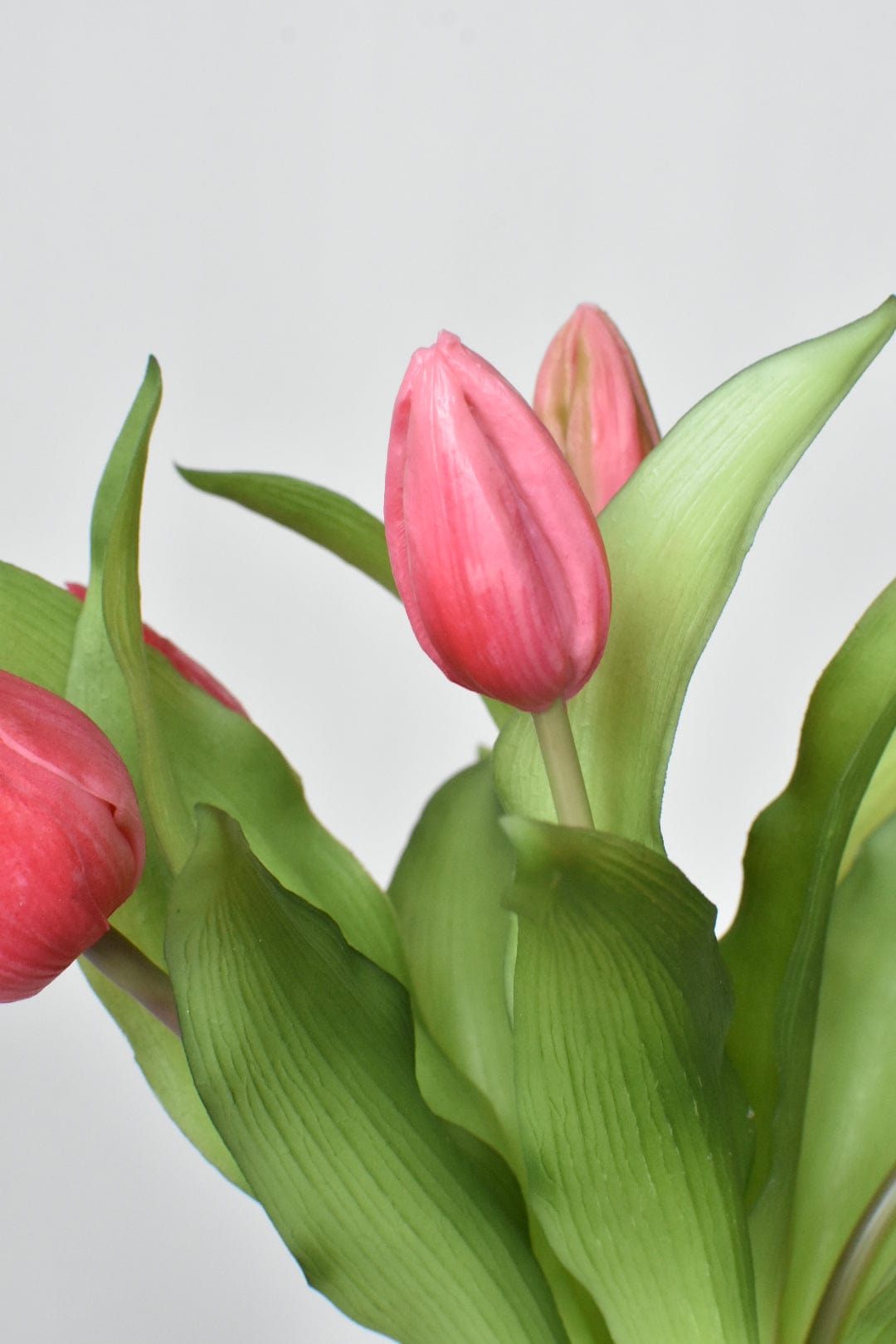 House by JSD 11.75" Faux Real Touch Dark Pink 7 Stem Tulip Bundle