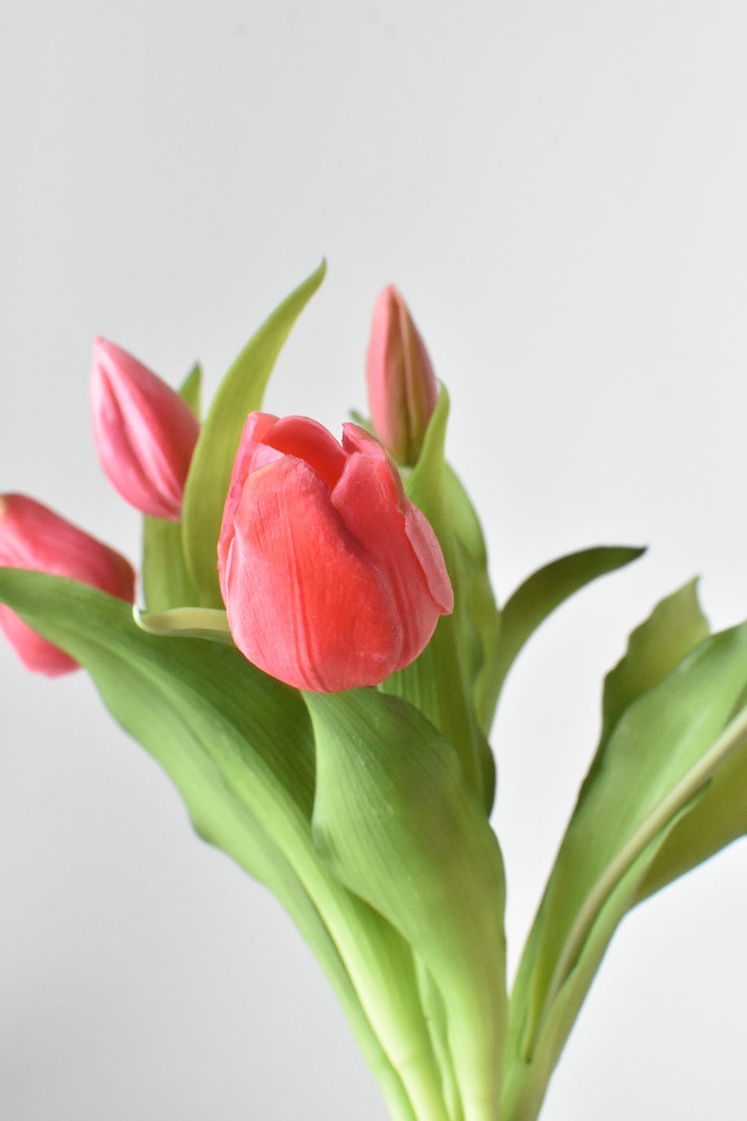 House by JSD 11.75" Faux Real Touch Dark Pink 7 Stem Tulip Bundle