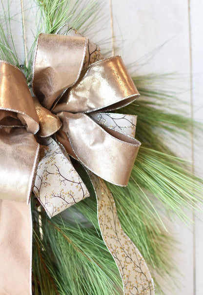 40" Faux Long Needle Pine Swag (w/o bow)