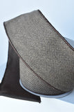 4" x 10yd Brown/Tan Woven Herringbone Ribbon