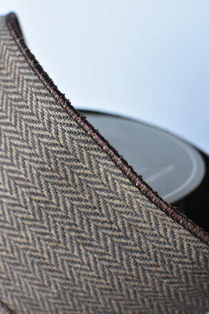 4" x 10yd Brown/Tan Woven Herringbone Ribbon