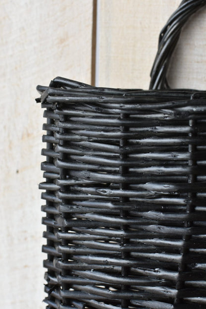 11" x 17" Wicker Basket w/Handle BLACK