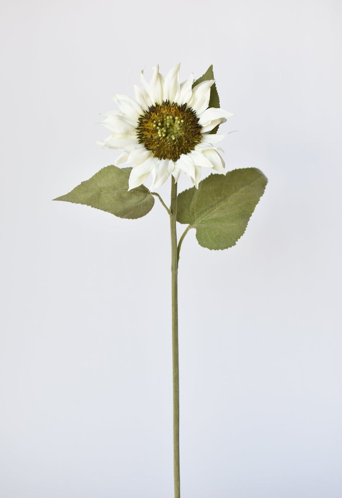 25" Faux Sunflower Stem White