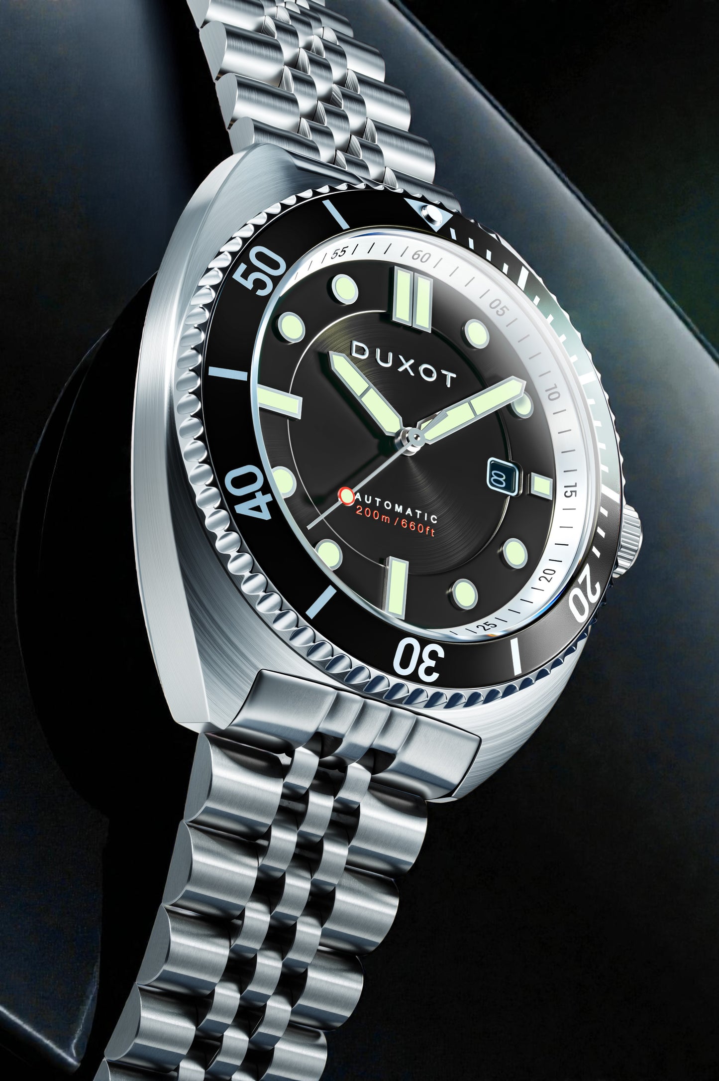 Duxot Men's 45mm Tortuga Automatic Date Stainless Bracelet Watch