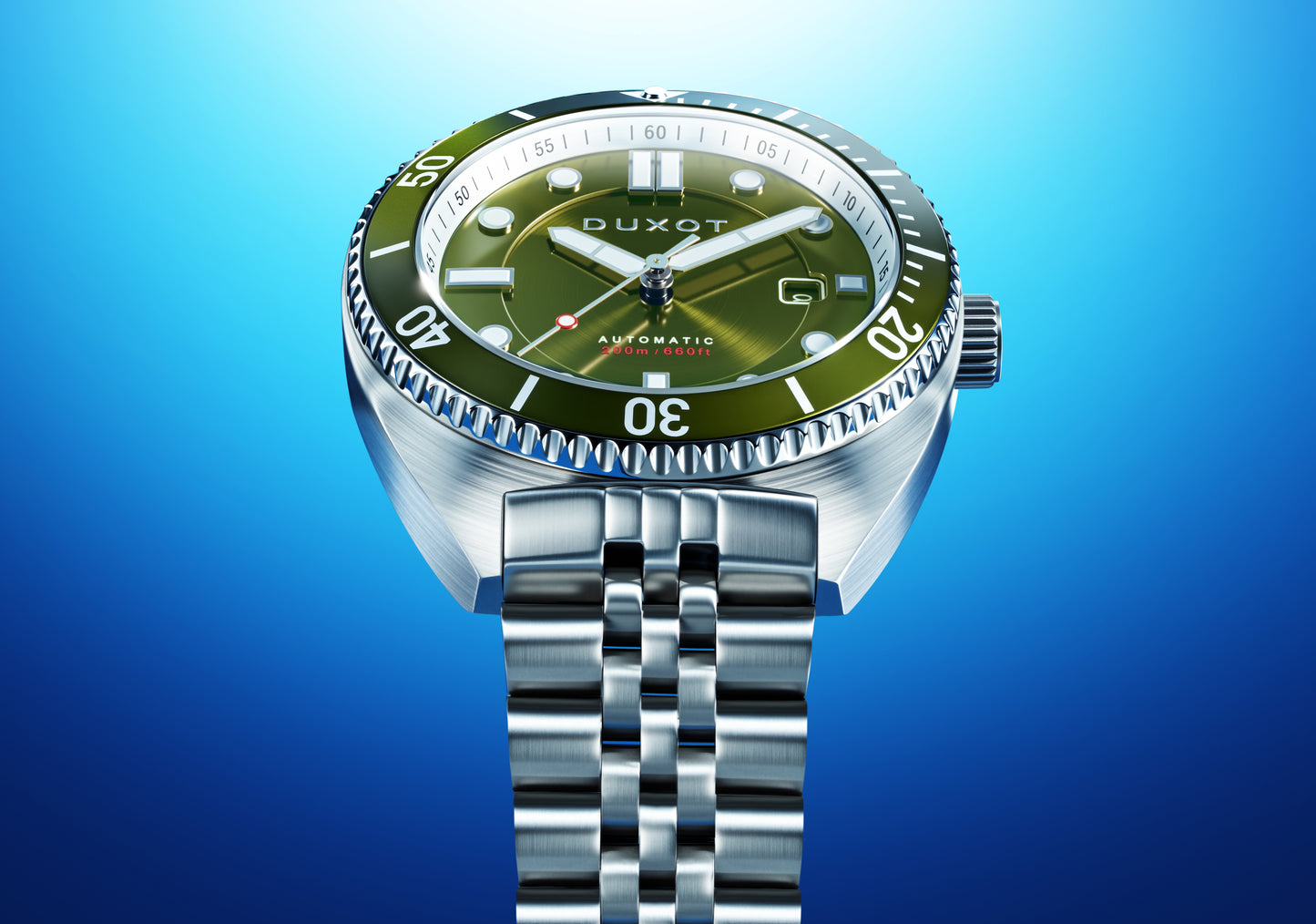 Duxot Men's 45mm Tortuga Automatic Date Stainless Bracelet Watch