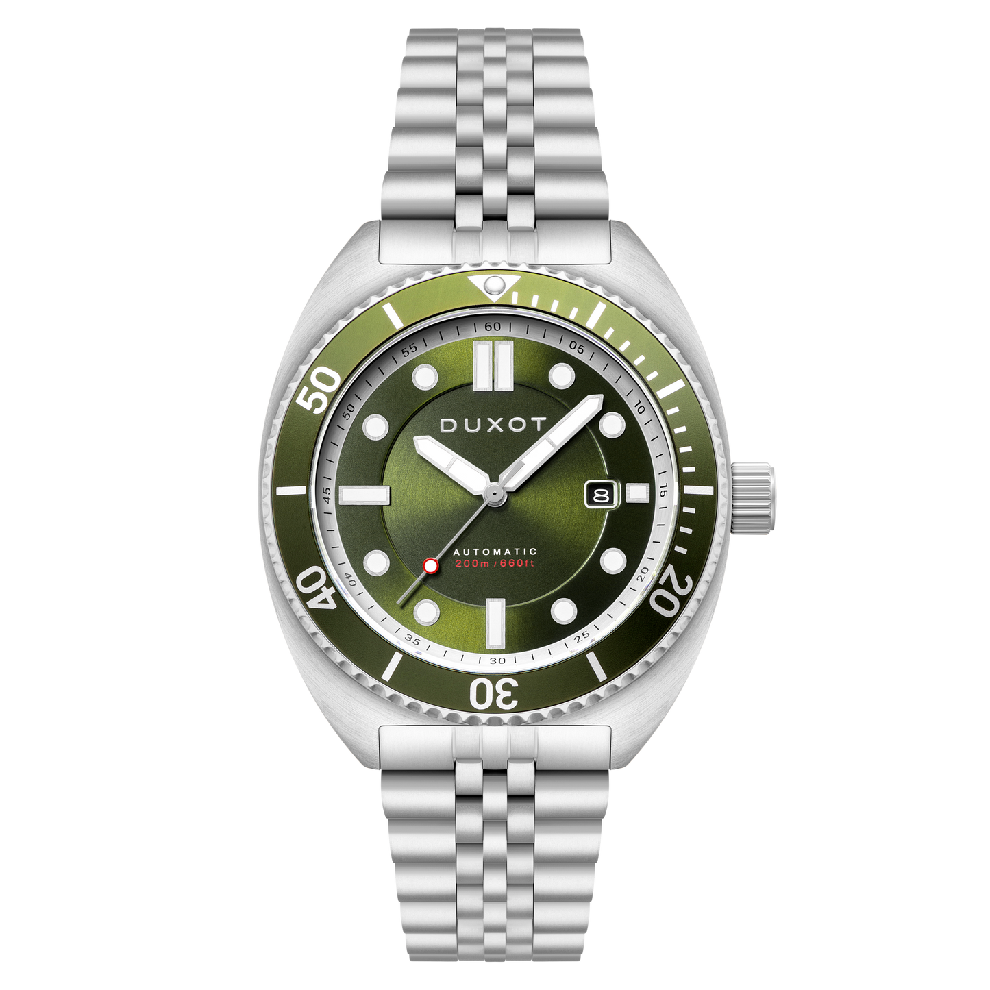Duxot Men's 45mm Tortuga Automatic Date Stainless Bracelet Watch
