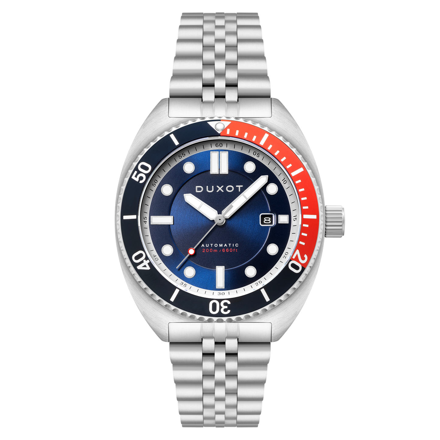 Duxot Men's 45mm Tortuga Automatic Date Stainless Bracelet Watch
