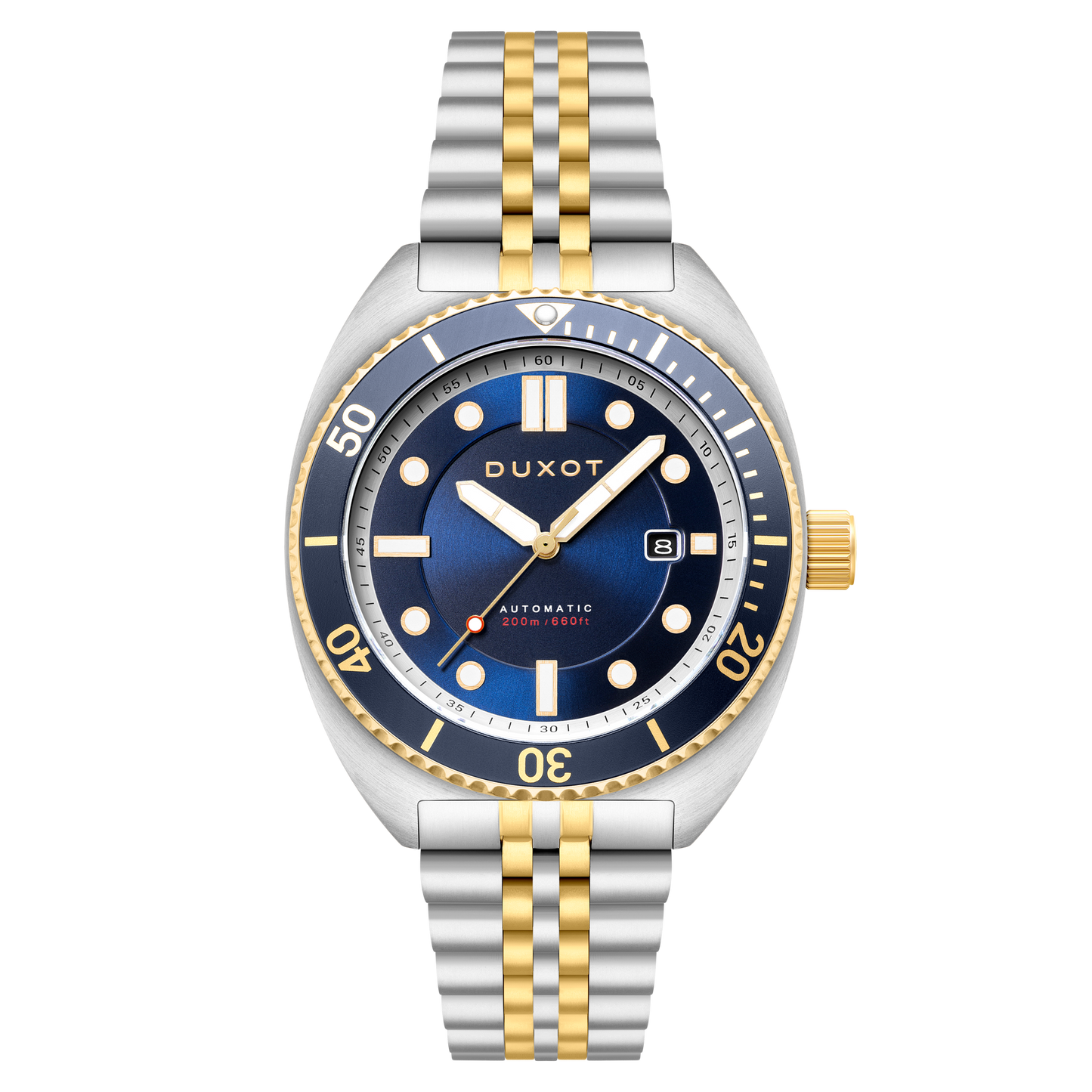 Duxot Men's 45mm Tortuga Automatic Date Stainless Bracelet Watch