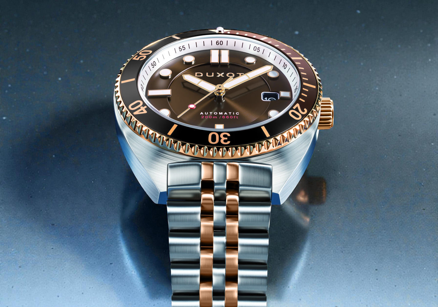 Duxot Men's 45mm Tortuga Automatic Date Stainless Bracelet Watch