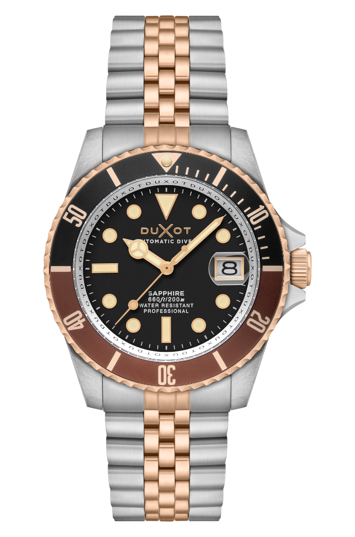 Duxot Men's 42mm Atlantica Diver Automatic Two-Tone Bracelet Watch