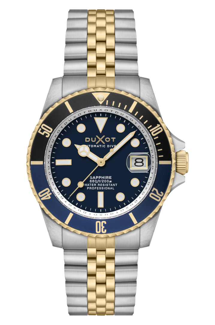 Duxot Men's 42mm Atlantica Diver Automatic Two-Tone Bracelet Watch