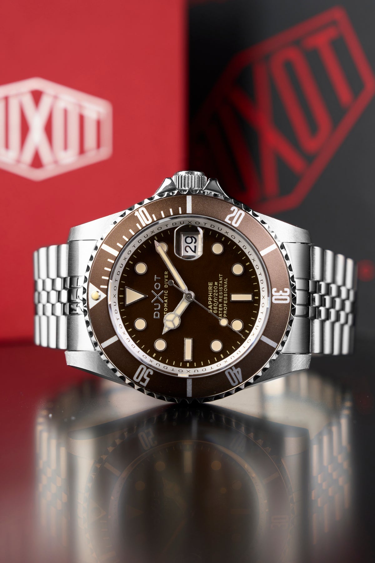 Duxot Men's 42mm Atlantica Diver Automatic Bracelet Watch