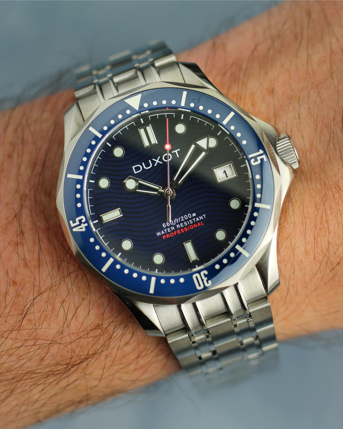 Duxot Men's 41mm Henri Diver Automatic Date Bracelet Watch