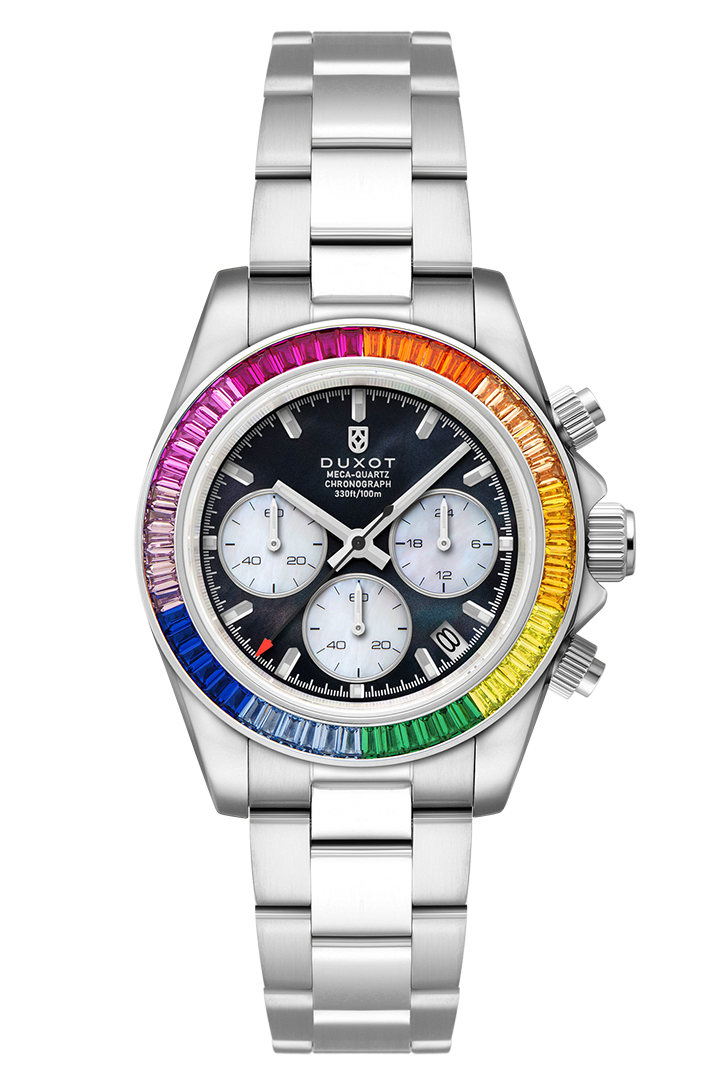 Duxot Men's 40mm Accelero Quartz Rainbow Chronograph