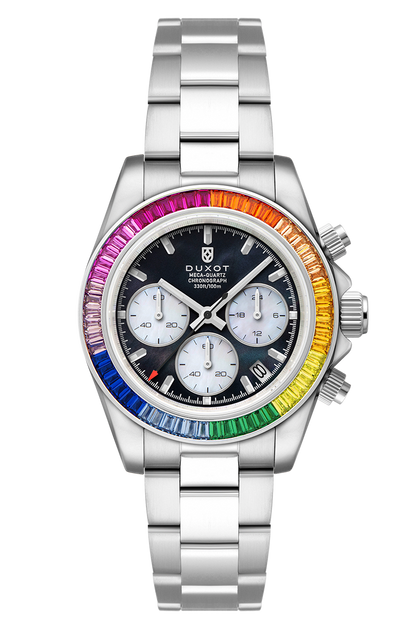 Duxot Men's 40mm Accelero Quartz Rainbow Chronograph