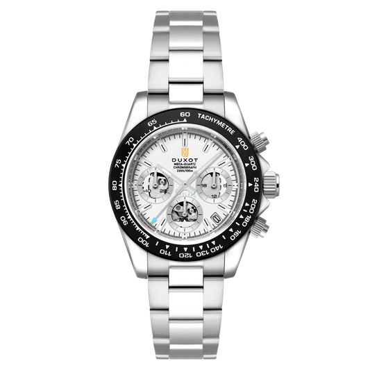 Duxot Men's 40mm Accelero Quartz Chronograph Compax Skeleton Edition Bracelet Watch