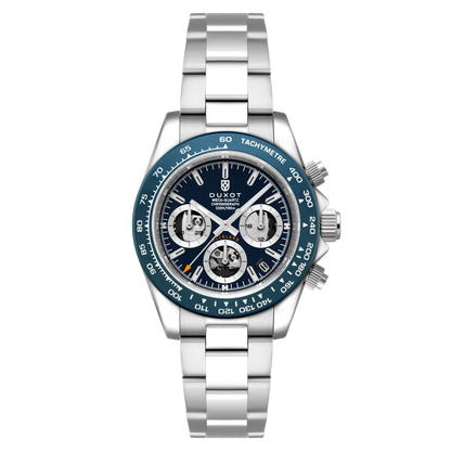 Duxot Men's 40mm Accelero Quartz Chronograph Compax Skeleton Edition Bracelet Watch