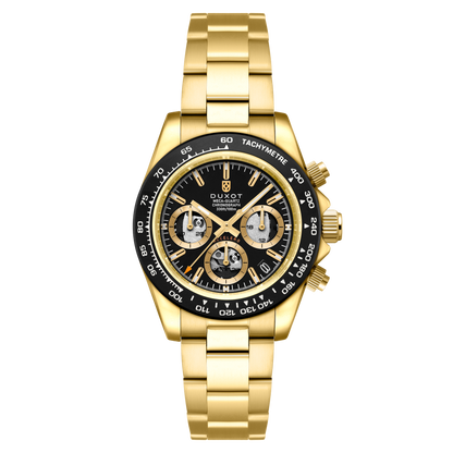 Duxot Men's 40mm Accelero Quartz Chronograph Compax Skeleton Edition Bracelet Watch