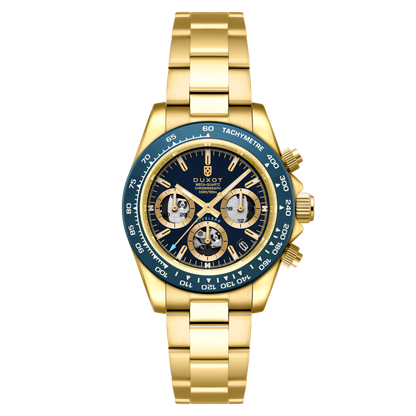 Duxot Men's 40mm Accelero Quartz Chronograph Compax Skeleton Edition Bracelet Watch