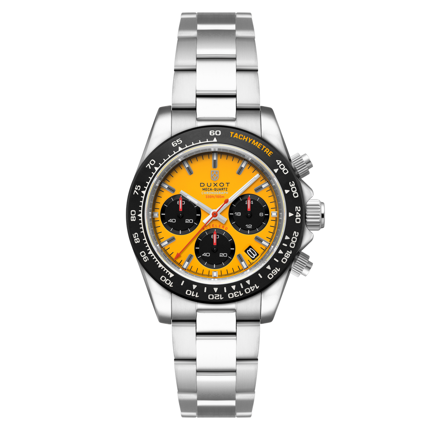 Duxot Men's 40mm Accelero Quartz Chronograph Colorful Dial Bracelet Watch
