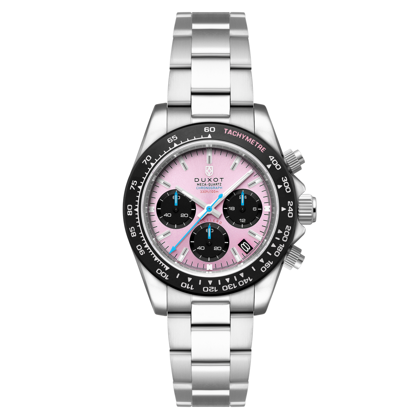 Duxot Men's 40mm Accelero Quartz Chronograph Colorful Dial Bracelet Watch