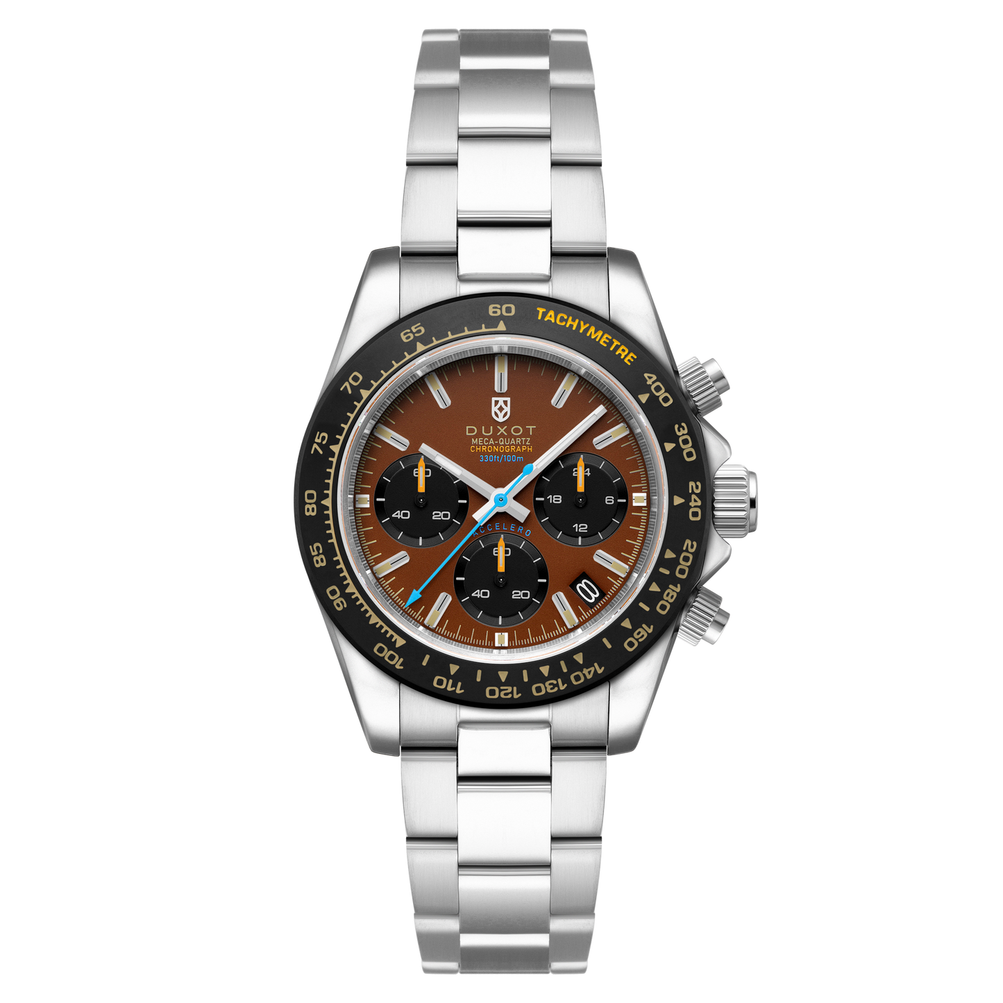 Duxot Men's 40mm Accelero Quartz Chronograph Colorful Dial Bracelet Watch
