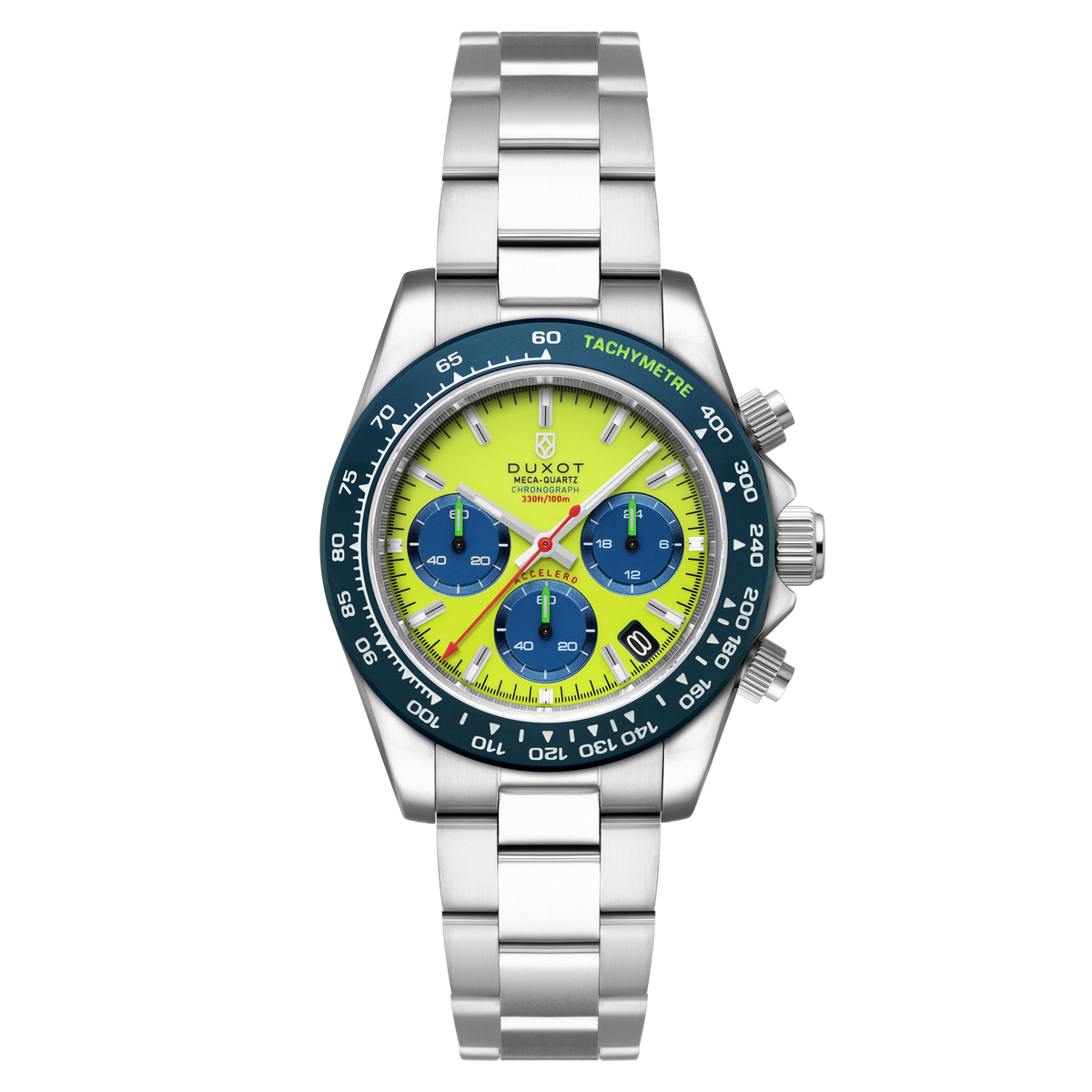 Duxot Men's 40mm Accelero Quartz Chronograph Colorful Dial Bracelet Watch