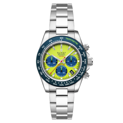 Duxot Men's 40mm Accelero Quartz Chronograph Colorful Dial Bracelet Watch
