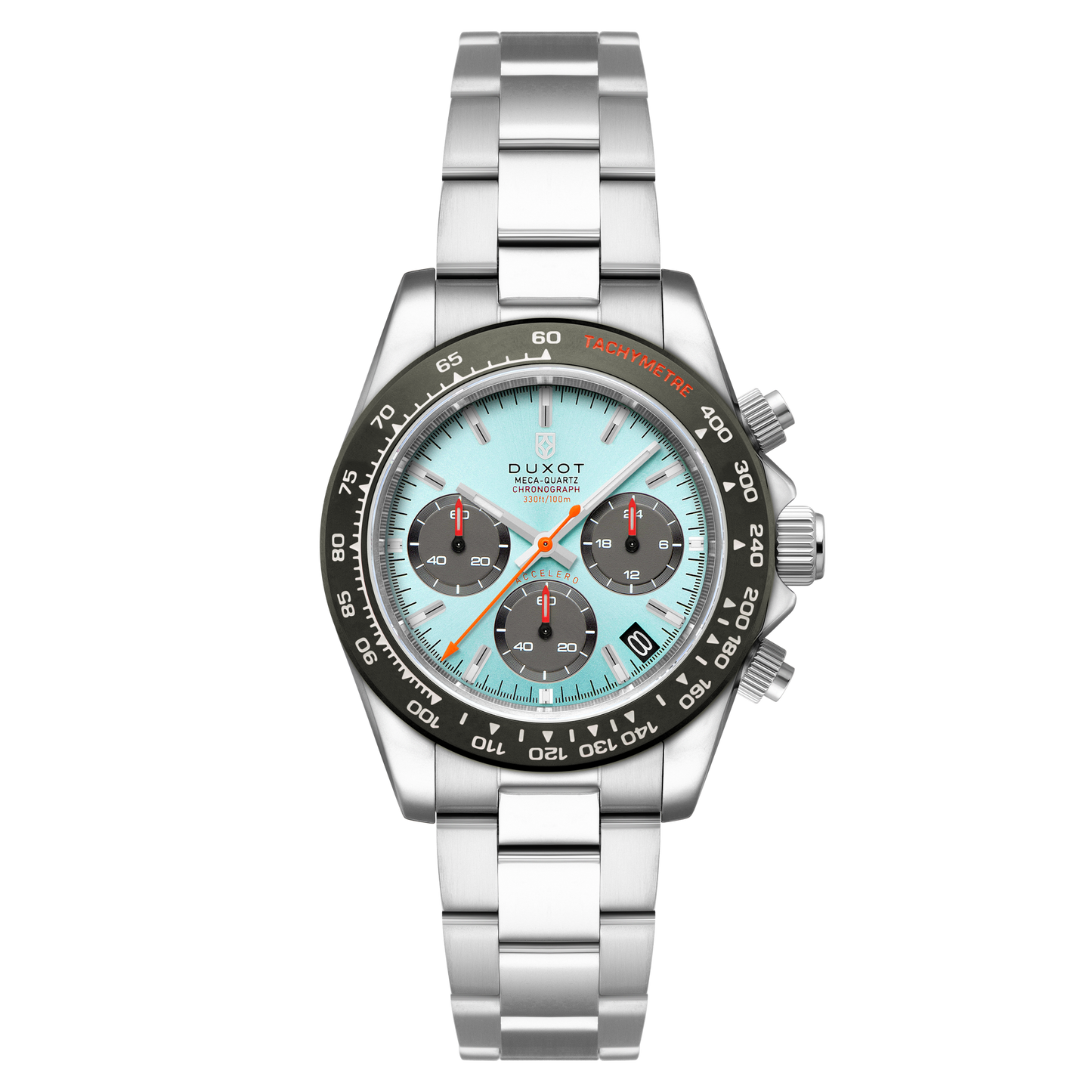 Duxot Men's 40mm Accelero Quartz Chronograph Colorful Dial Bracelet Watch