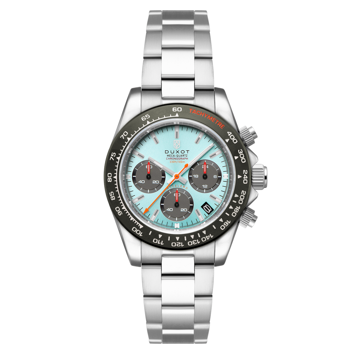 Duxot Men's 40mm Accelero Quartz Chronograph Colorful Dial Bracelet Watch