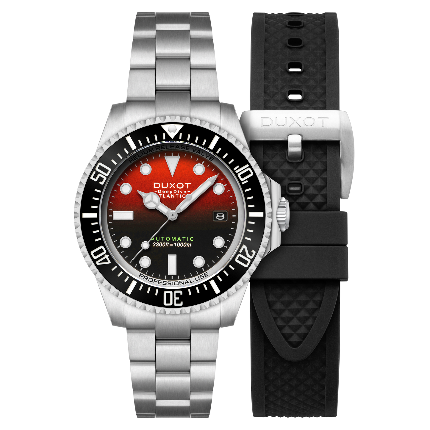 Duxot Men's 44mm Atlantica Deep Diver Automatic Lmt Ed Interchangeable Bracelet Watch
