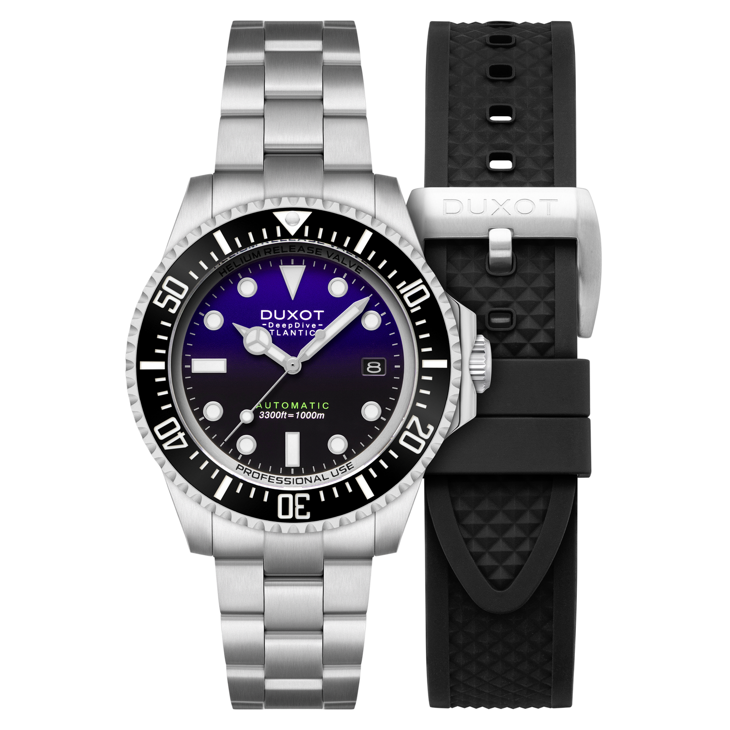 Duxot Men's 44mm Atlantica Deep Diver Automatic Lmt Ed Interchangeable Bracelet Watch
