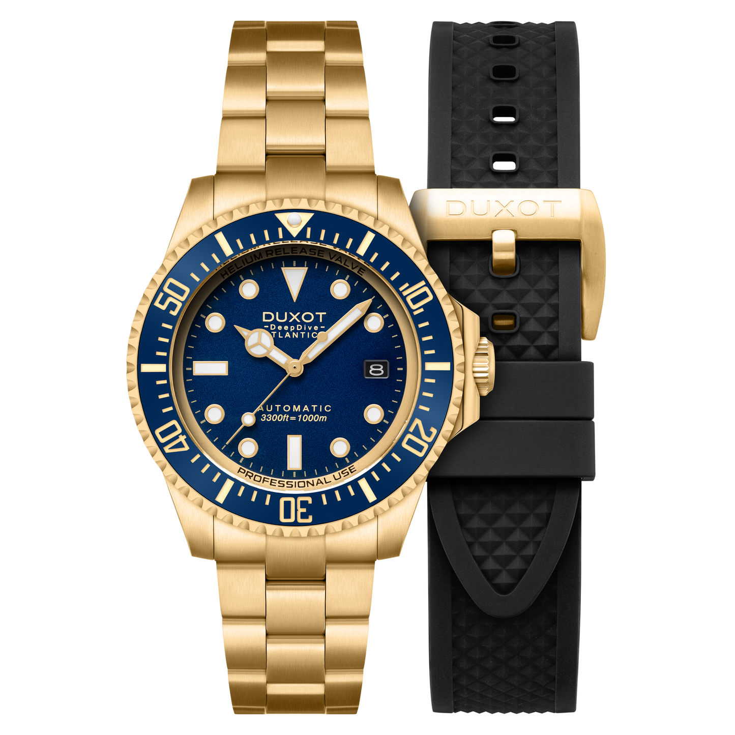 Duxot Men's 44mm Atlantica Deep Diver Automatic Lmt Ed Interchangeable Bracelet Watch