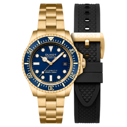 Duxot Men's 44mm Atlantica Deep Diver Automatic Lmt Ed Interchangeable Bracelet Watch
