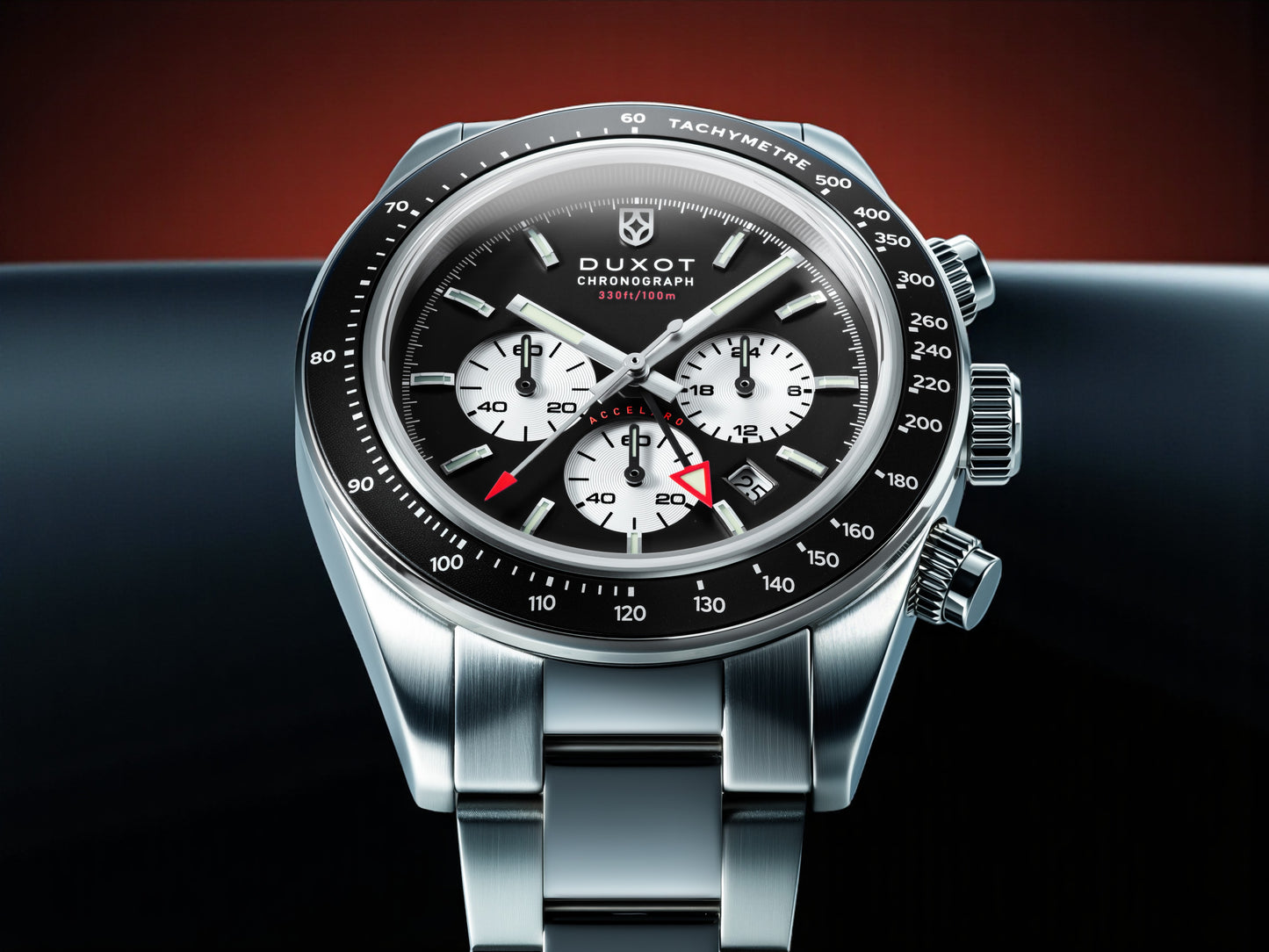 Duxot Men's 39mm Vitesse Quartz Chronograph Dual Time Bracelet Watch