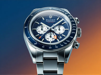 Duxot Men's 39mm Vitesse Quartz Chronograph Dual Time Bracelet Watch