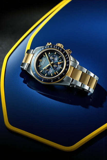 Duxot Men's 39mm Vitesse Quartz Chronograph Dual Time Bracelet Watch