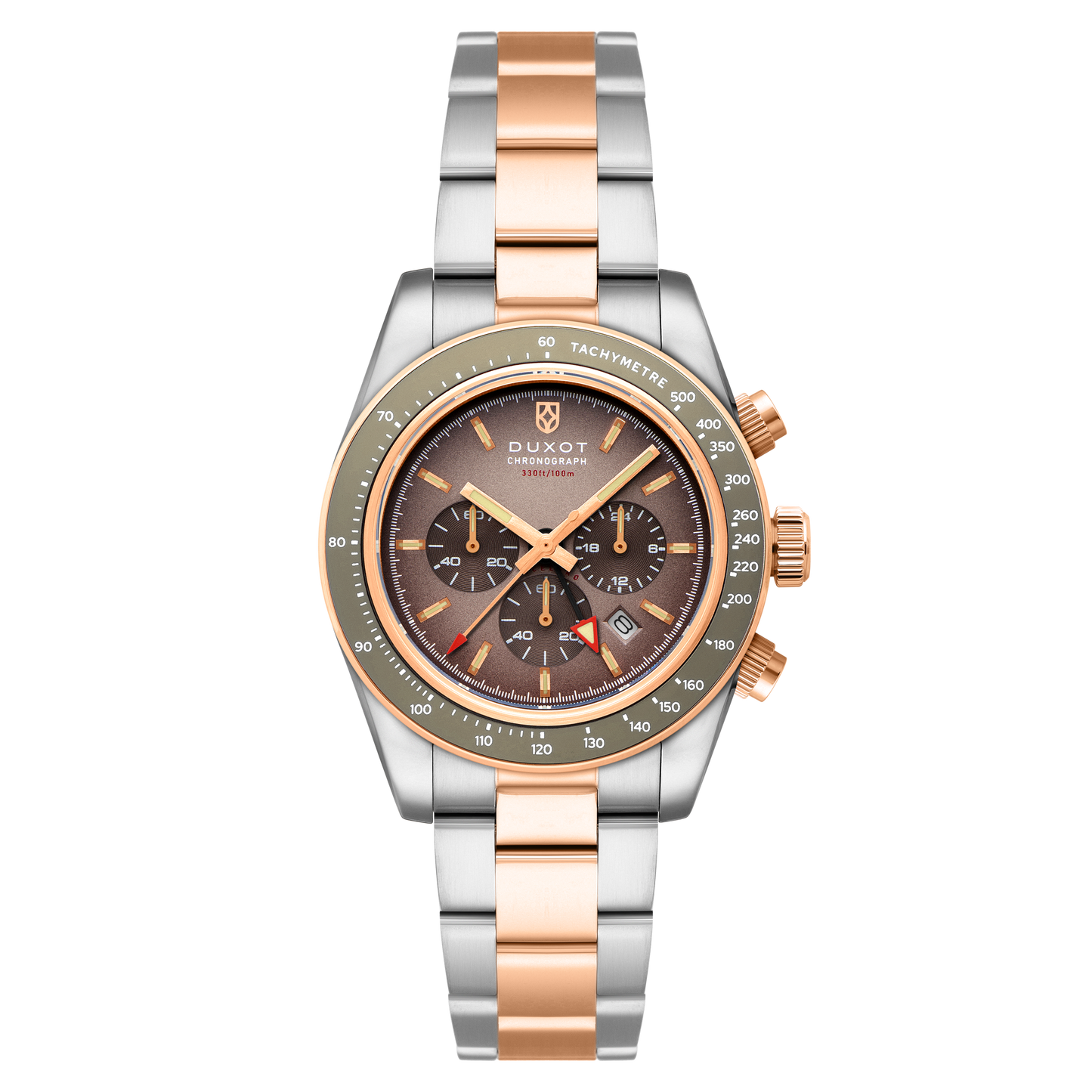 Duxot Men's 39mm Vitesse Quartz Chronograph Dual Time Bracelet Watch