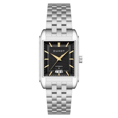 Duxot Men's 33mm Livorno Automatic Date Rectangular Bracelet Watch
