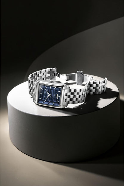 Duxot Men's 33mm Livorno Automatic Date Rectangular Bracelet Watch