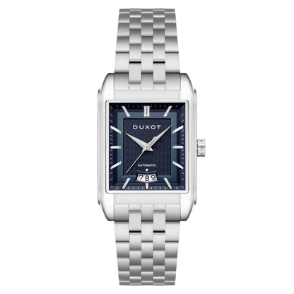 Duxot Men's 33mm Livorno Automatic Date Rectangular Bracelet Watch