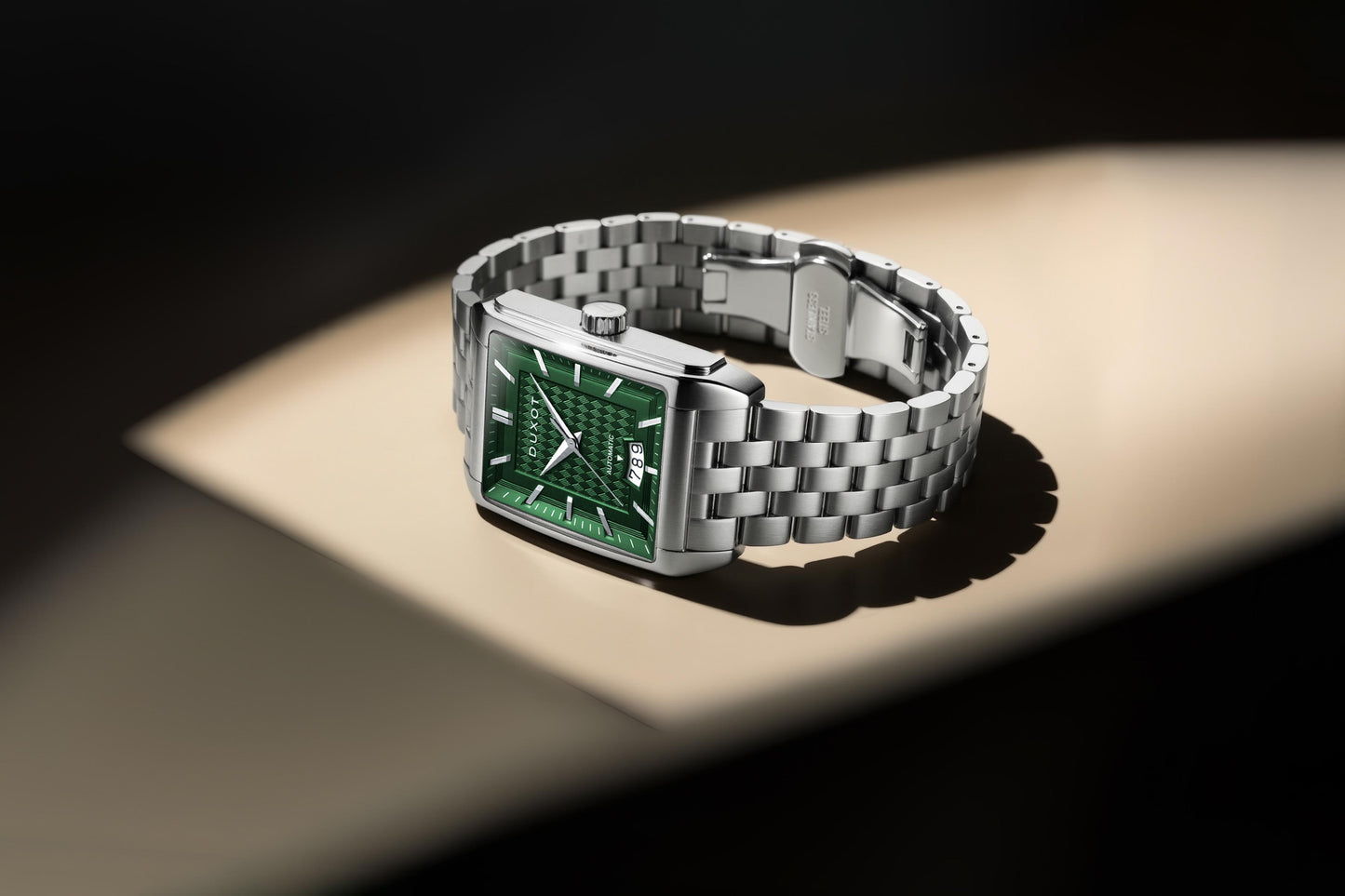 Duxot Men's 33mm Livorno Automatic Date Rectangular Bracelet Watch