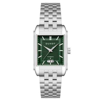 Duxot Men's 33mm Livorno Automatic Date Rectangular Bracelet Watch