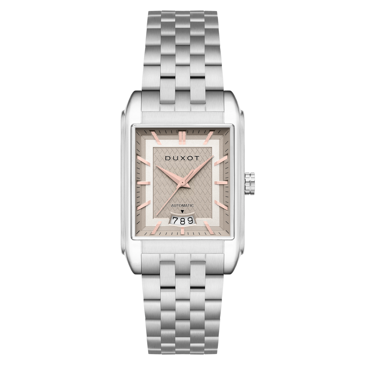 Duxot Men's 33mm Livorno Automatic Date Rectangular Bracelet Watch