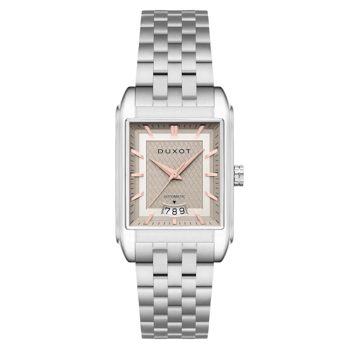 Duxot Men's 33mm Livorno Automatic Date Rectangular Bracelet Watch