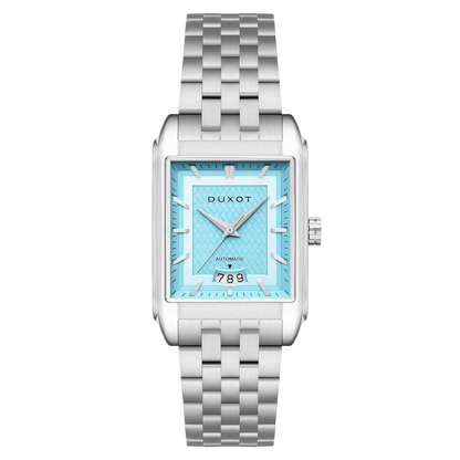 Duxot Men's 33mm Livorno Automatic Date Rectangular Bracelet Watch