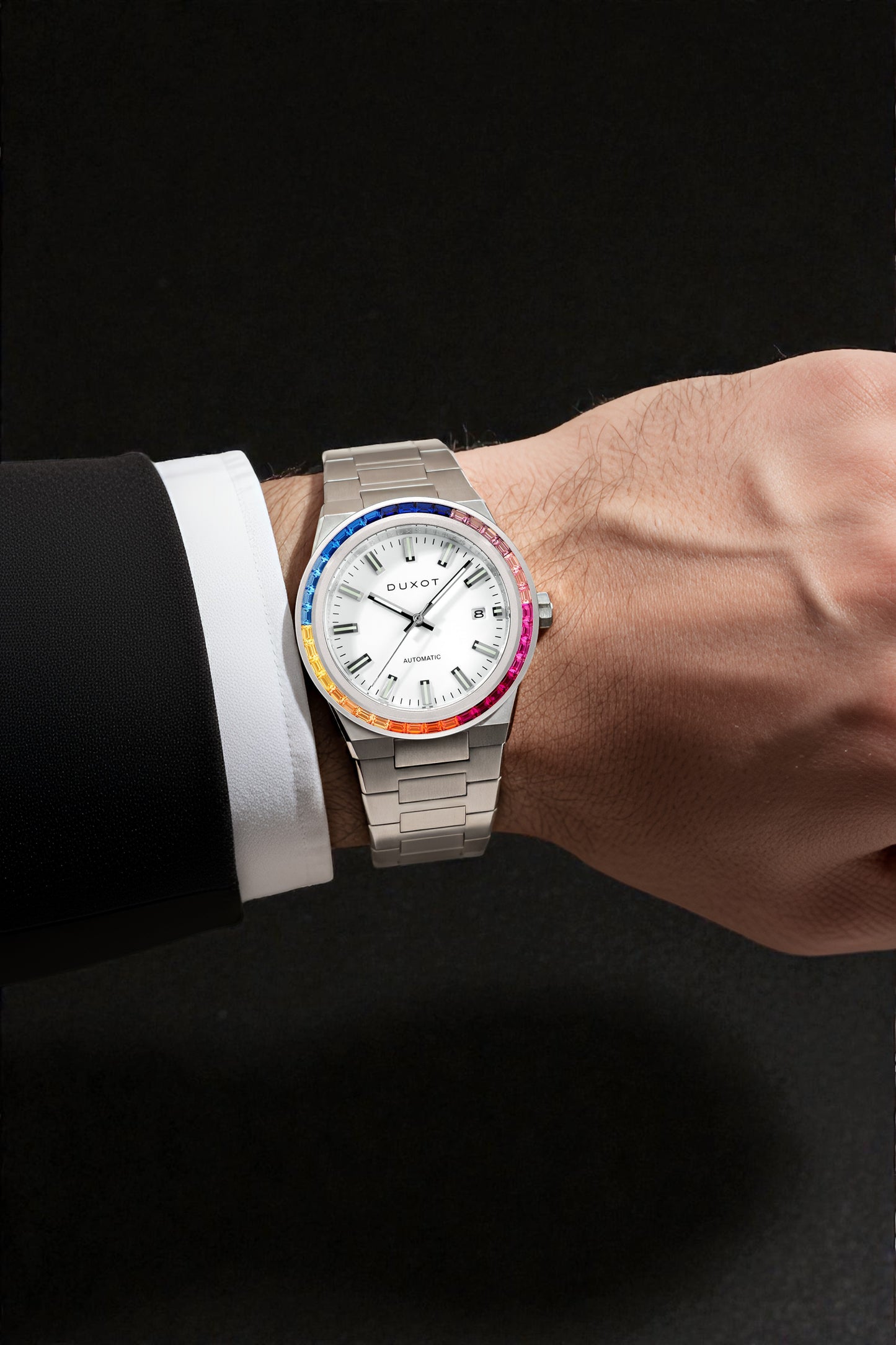Duxot Men's 38mm Alicante Rainbow Automatic Interchangeable Bezel Bracelet Watch