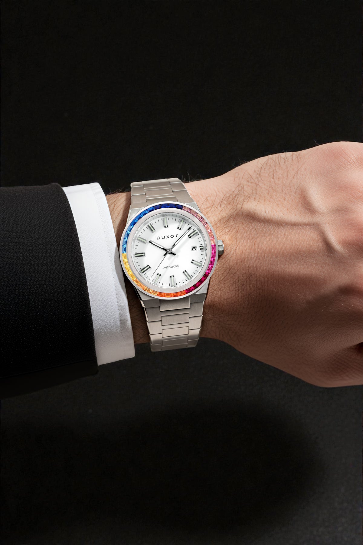 Duxot Men's 38mm Alicante Rainbow Automatic Interchangeable Bezel Bracelet Watch